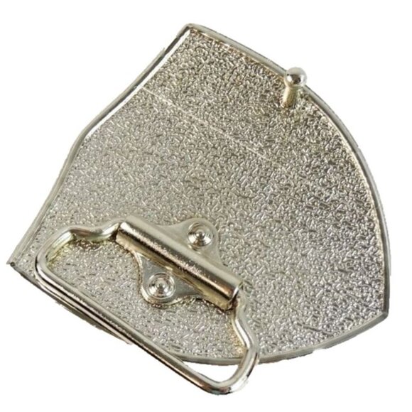 Yamaha Belt Buckle Blue White Shield Shape - Picture 2 of 3